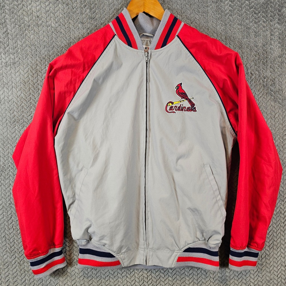 St Louis Cardinals MLB Bomber Jacket‎ G-III Sports Carl Banks Grey Red Mens M